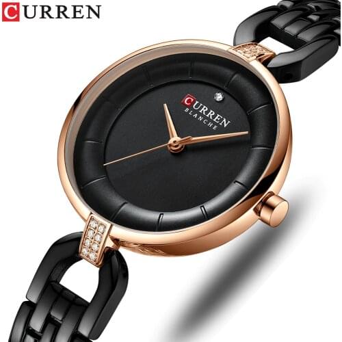CURREN Women Quartz Watches Female Fashion Luxury Watch Ladies Simple Stainless Steel Mesh Belt Wrist Watches 9052 For Girl