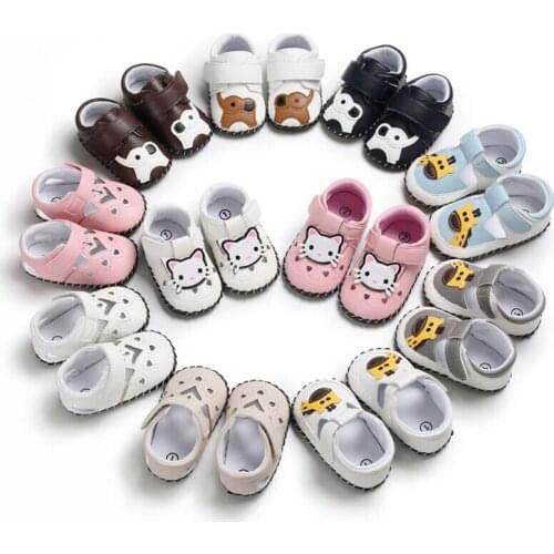 PUDCOCO Infant Baby Boys Girls Soft Sole Leather Shoes Moccasin Crib Booties Lovely Cartoon Prewalkers 0-18M