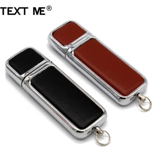 TEXT ME brown black leather with key chain model usb flash drive usb 2.0 4GB 8GB 16GB 32GB 64GB pen drive