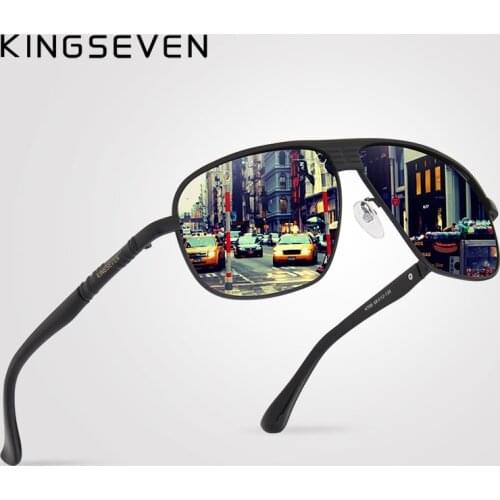 KINGSEVEN Aluminum Brand Classic Retro Polarized Sunglasses Men Coating Black Driving Sun Glasses Square Eyewear Male Goggles