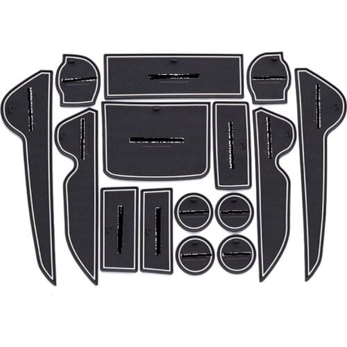 15PCS Rubber Non-Slip Interior Door Mat For Toyota Land Cruiser 200 FJ200 LC200 2008-2019 Car Accessories