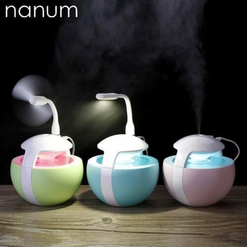Creative 3 in 1 Night Elf Humidifier Essential Oil Diffuser Aroma Lamp LED Night Light USB Fan Aromatherapy Air freshener Fogger
