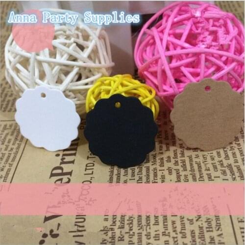 50PCS Round Laciness Paper Tags Kraft Paper Card Tags Labels DIY Scrapbooking Crafts Hang Tags Christmas/Wedding Party Favors