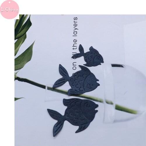 Goldfish Metal Cutting Dies Scrapbooking Craft DIY Stencil Embossing Folder Card making Molds Clear Stamps and Slimline Die