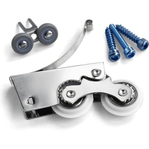 Metal imitation shaft double wheel runner for wardrobe slide push door puller 608 cam silent shift door pulley roller