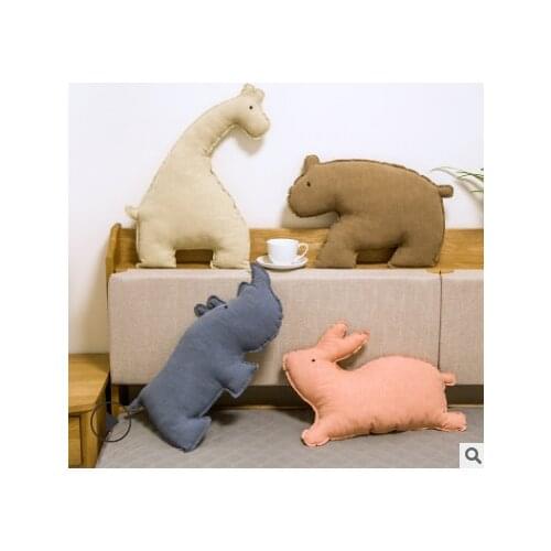 Cute Stuffed Rabbit Bear Garrife Rhinoceros Plush Toy Soft Toys cushion Kid Pillow Doll Birthday Gifts for Children Baby Accompa