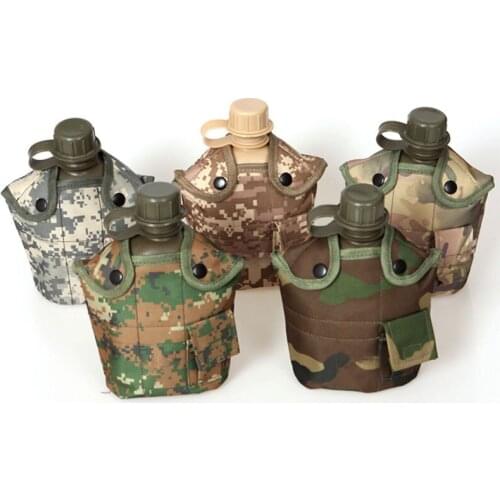 Outdoor Multi-function Survival Kettle Camouflage Cloth Army Green Water Bottle with Lunch Box Outdoor Sports Water Bottles