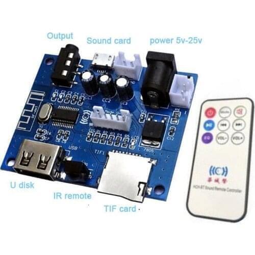 Bluetooth 5.0 Audio Receiver Module U disk/ TIF / USB MP3 APE LFAC,WMA Lossless audio player W remote control DC 12V 24V CAR