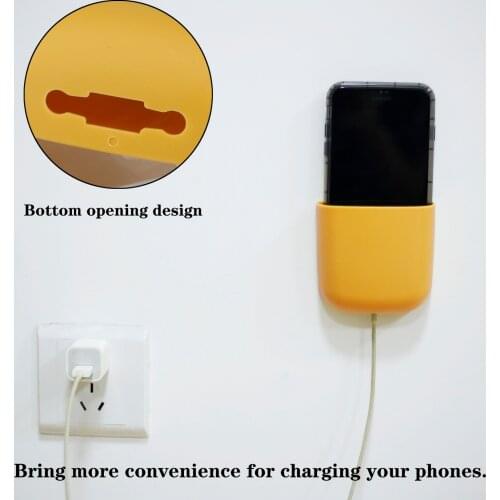 1PC Wall Charger Holder Mobile Phone Hanging Stand Mount Bracket Multifunctional Hanger Shelf Home Storage Organization Tools