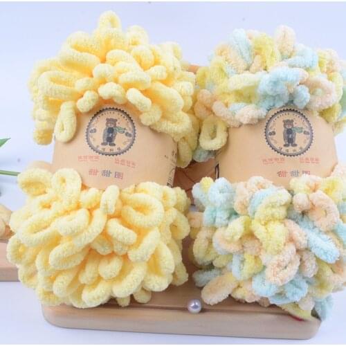 100g New plain doughnut hand knitted wool scarf bag medium thick thread tool free finger loop thread