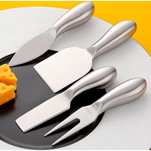 Cheese Knife 4-Piece Set Butter Knife Kitchen Baking Cake Cheeses Cutter Stainless Steel Cheese Knife Set