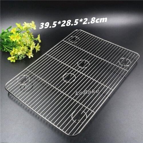 Extra large size 39.5*28.5cm hard stainless steel wire bread rack muffin cooling racks BBQ grill frame kitchen bakery tools
