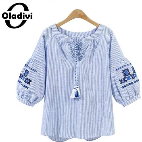 Женские рубашки с вышивкой Oladivi China At AliExpress
