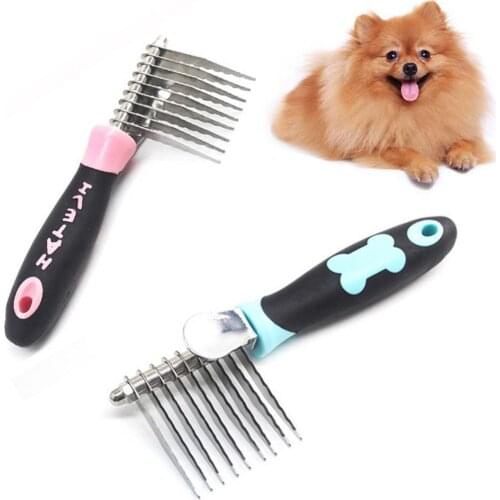 Pet Fashion Grooming Tool Dog Rake Comb Trimmer Hair Remover Shedding Pins Brush Teddy Hair Cleaning Supplies Combing Utensils