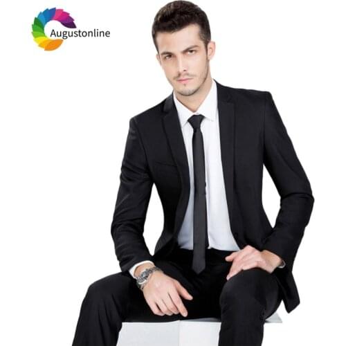 Smart Casual Black Business Men Suits For Wedding Suits Groom Blazer Slim Fit Formal Custom Tuxedo Ternos Traje Hombre 2 Pieces