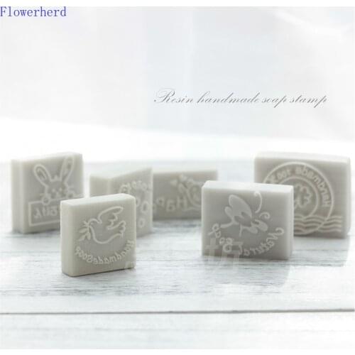 Resin Mini Seal Handmade Clover Butterfly Pattern Soap Printing DIY Handmade Soap Seal Soap Printing Stamps for Scrapbooking