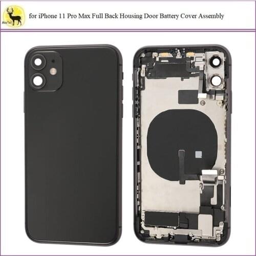 Full Housing for iPhone 11 /11 pro/11 pro max Back Glass Battery Cover Middle Frame Chassis with Flex Cable Assembly Replacement