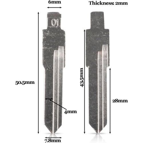 Kutery 10pcs Remote Car Key Uncut Blade #01 For KD Remote HU49 Blade For VW Jetta Santana For Audi For Skoda Fob No.01 Blade