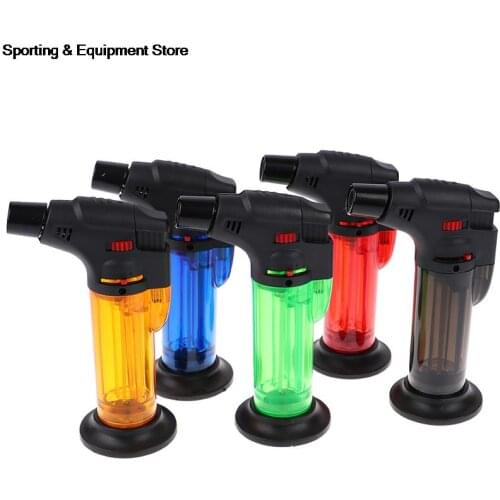 Empty Fuel Lighter Outdoor Camping BBQ Kitchen Welding Jet Gas Lighter Tool Windproof Refillable Cookware Cooking Supplies