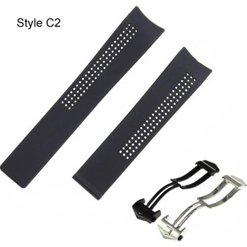 20mm 22mm 24mm silicone watch strap for TAG Heuer CARRERA Aquaracer MONACO F1 series watch band wristband bracelet belt buckle
