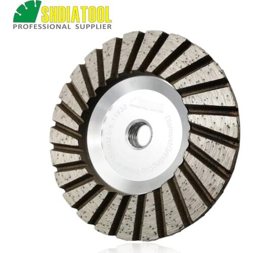 SHDIATOOL 1pc Dia 100mm 5/8-11 Thread Aluminum Based Grinding Cup Wheel 4inch Diamond Grinding Disc Lower Noise