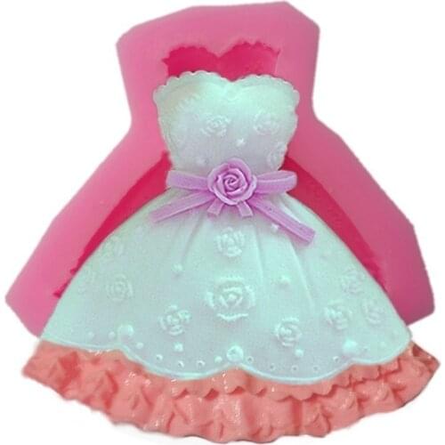 3D Wedding Princess Dress DIY Silicone Bakeware Mold Cake tool Chocolate Mold Gift
