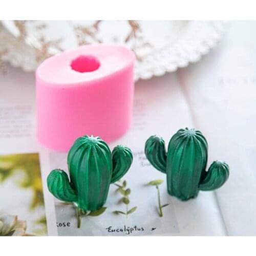 3D Cactus Tree Shape Cake Baking Mould Silicone Candle Molds DIY Gypsum Aromatherapy Wax Mold Handmade Soap Making Tool