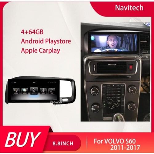 Android 9.0 System 4+64G For Volvo S60 V60 2011 2012 - 2017 IPS Screen Radio Car Multimedia No DVD Player Stereo GPS Navigation