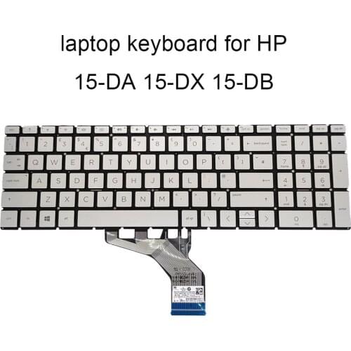 Replacement keyboards 15-DA backlight keyboard for HP 15-DA0001CA 15-CX 15-DB UK GB British silver KB 9Z.NGHBW.32U brand new