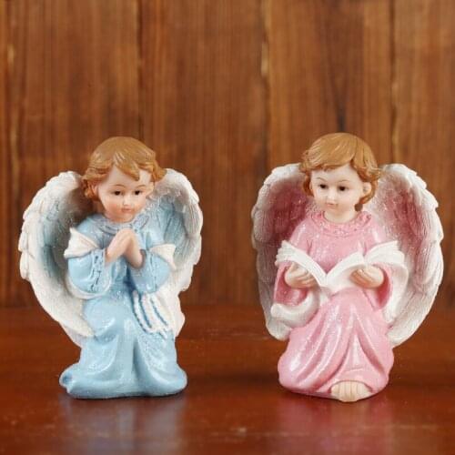 European Resin Angel Craft Fairy Figurines Home Decoration Crafts Creative Desktop Ornament Christmas Wedding Gifts Statu