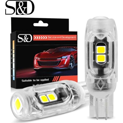 2pc Canbus T10 Led Bulb W5W 168 194 LED Car Interior Lights License Plate Lamp Automobiles 800LM White Red Yellow 12V