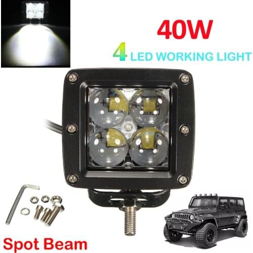 1PC 40W 12V/24V Square Bright LED Spotlight Work Light Car SUV Truck Driving Fog Lamp for Car Repairing Camping Hiking