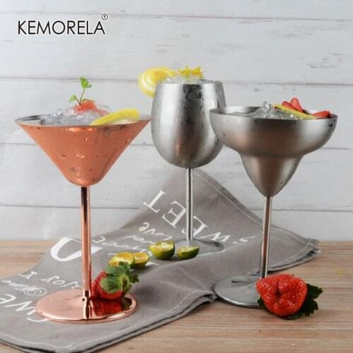 Stainless Steel Martini Triangle Cup Goblet Cocktail Glass Metal Cup Red Wine Bar Ktv Decorations