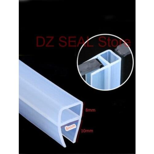 3 meters U shape silicone rubber bath shower glass edge trim door window sealing strip weatherstrip for 8mm glass
