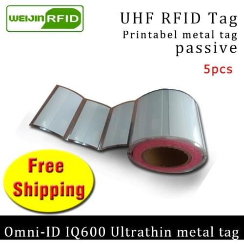 UHF RFID Ultrathin metal tag omni-ID IQ600 915mhz 868mhz Impinj Monza4QT EPC 5pcs free shipping printable passive RFID label