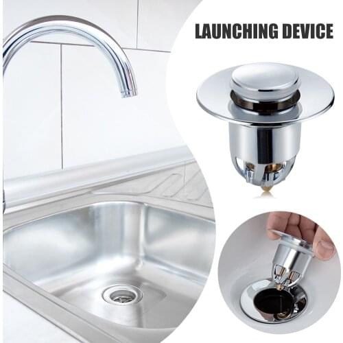Universal Push-Type Wash Basin Bounce Drain Filter Plug Stainless Steel Sink Stoppers Washbasin Spring Drain Filter Plugs