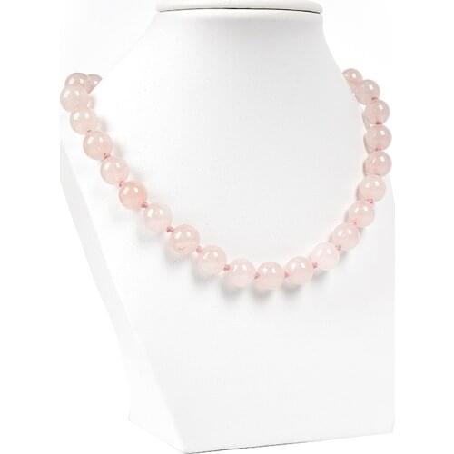 Selectable Size 10mm Rose Quartz Crystal Gemstone Necklace findings 18mm Diy jewelry Making Design For Women Female H53