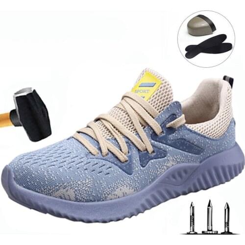 Labor Lnsurance Shoes Mens Anti-smashing Anti-Piercing Safety Work Shoes Lightweight Breathable Sports Section Work Shoes Women