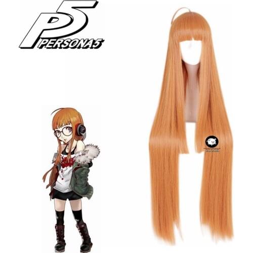 Anime Persona 5 Futaba Sakura Wig Cosplay Costume Women Long Synthetic Hair Halloween Party Role Play Wigs