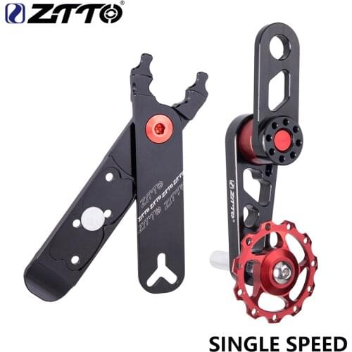 ZTTO Single Speed Rear derailleur Chain Tensioner Oval Cycling pulley guide wheel Derailleur for MTB folding bike sprocket
