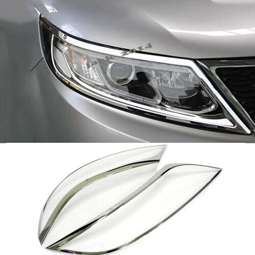 2PCS ABS Chrome Headlight Lamp Molding Trim Cover for Kia Sorento 2009 2010 2011