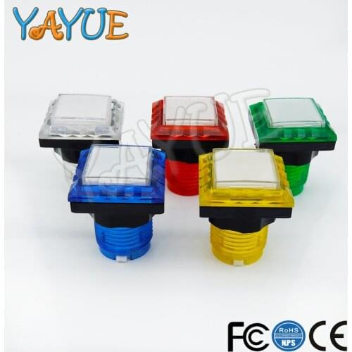 20 pcs / set 32mm square game machine push button arcade LED momentary 12V push button illuminated push button
