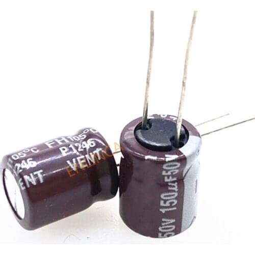 12PC/LOT 50V 150UF 10*13 Aluminum Electrolytic Capacitor 150uf 50V 20