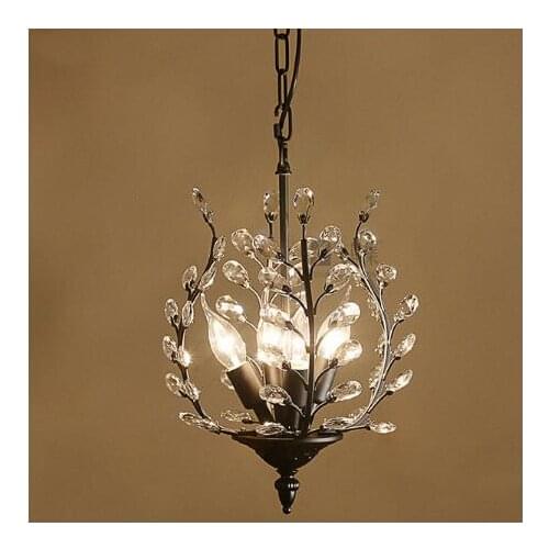 American Vintage Luxurious LED Crystal Chandelier Restaurant Lamp Dining Room Lamps Aisle Bar Ceiling Lamp Lighting Fixture