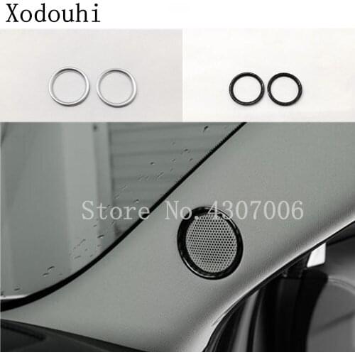 Car Styling Inside A Column Door Audio Speak Sound Cover Ring Circle Trim 2pcs For Mazda CX8 CX-8 2017 2018 2019 2020