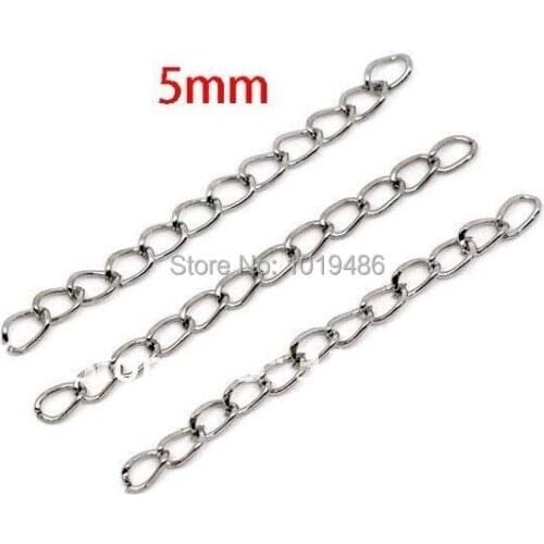 Free shipping! 200Pcs /lot Silver color 5 cm longer chain ,for chunky beads necklace ending