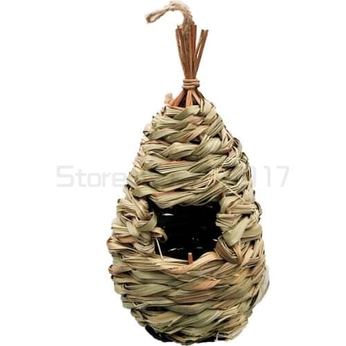 Home straw birds nest popular hand made birds nest birds cage garden decoration bird house creative ecological bird house