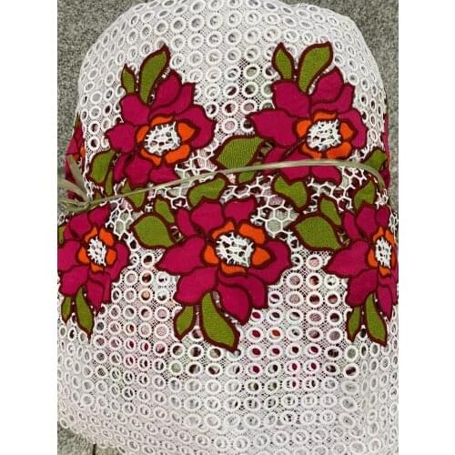 Hot Sale African Cord Lace Fabric 2021 High Quality Water Soluble Nigerian Guipure Cord Lace For Wedding 5Yards