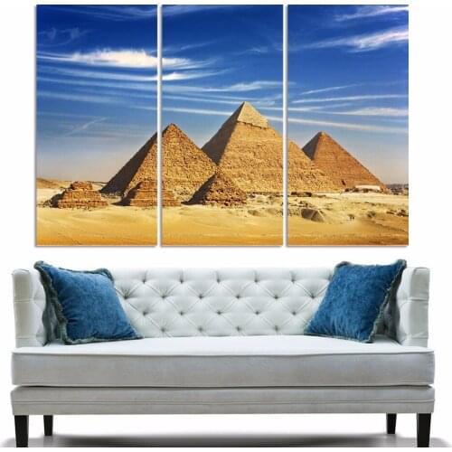 HD Canvas Art Animal Painting For Office Wall Decoration 3 Pieces Pyramid