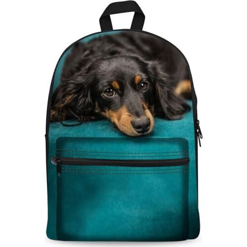 Teenagers Bag for Girls Dog Printing Canvas Backpack Children School Bags Rucksack Women Notebook Casual Backpacks